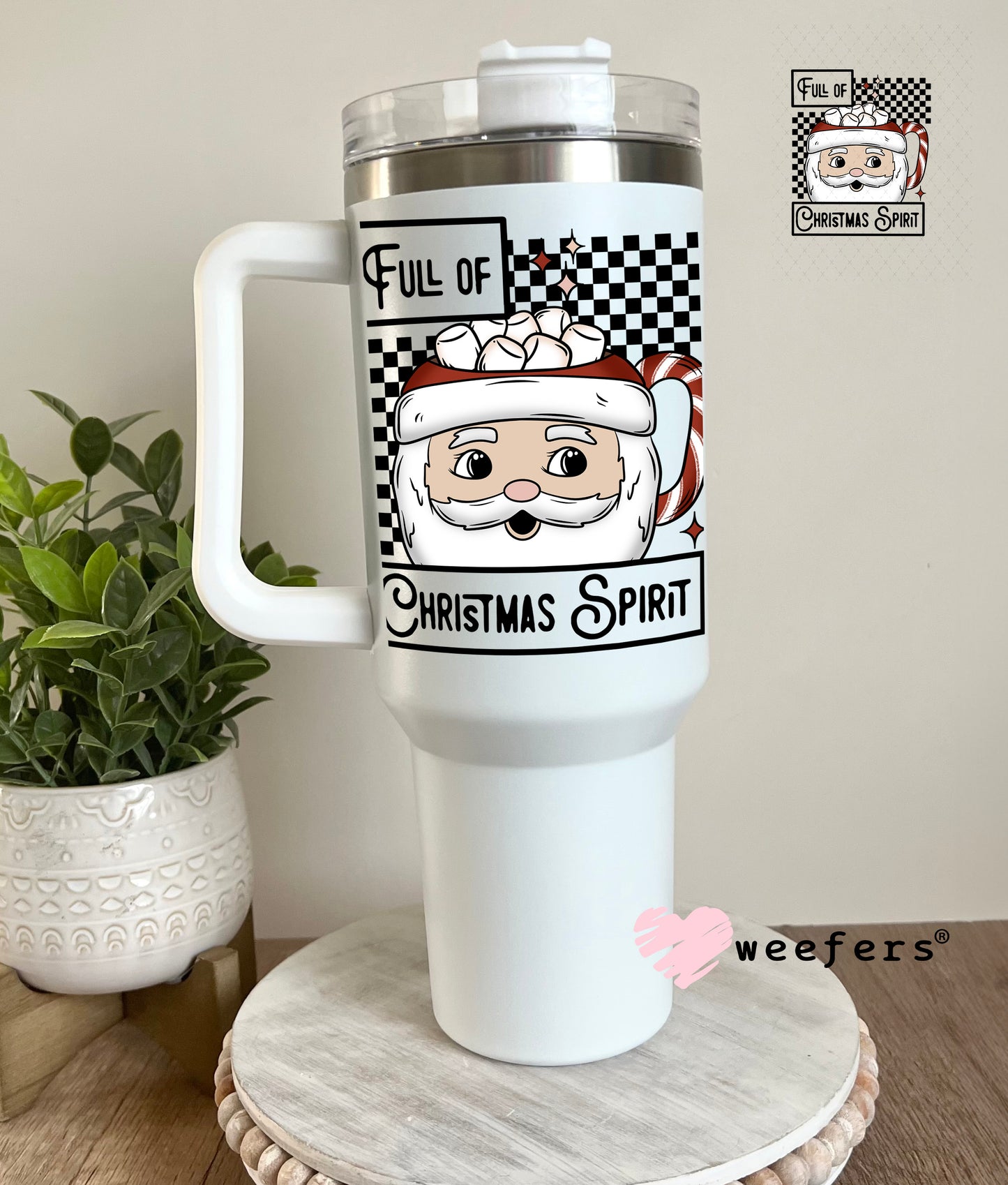 Full of Christmas Spirit UV DTF Decal 40oz Tumbler Decal Weefers
