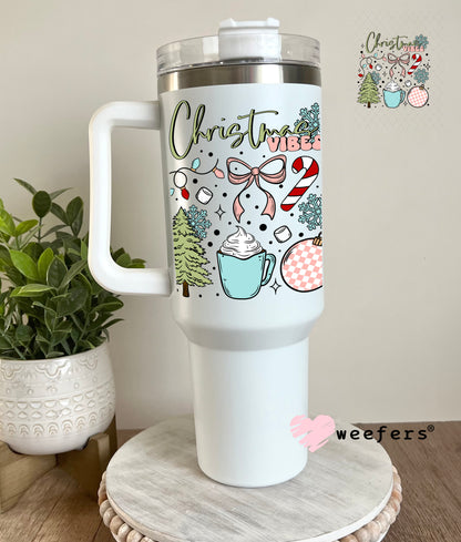 Christmas Vibes UV DTF Decal 40oz Tumbler Cup Wrap Weefers