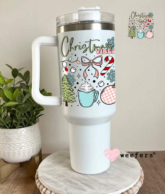 Christmas Vibes UV DTF Decal 40oz Tumbler Decal Weefers