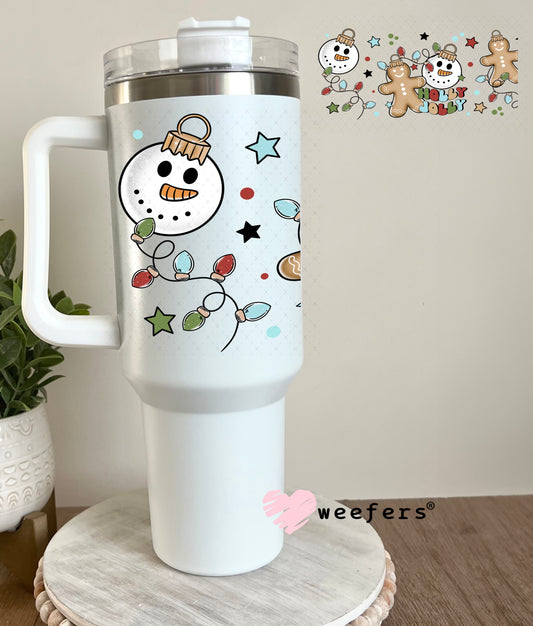 Holly Jolly Christmas UV DTF Cup Wrap 40oz Tumbler Cup Wrap Weefers