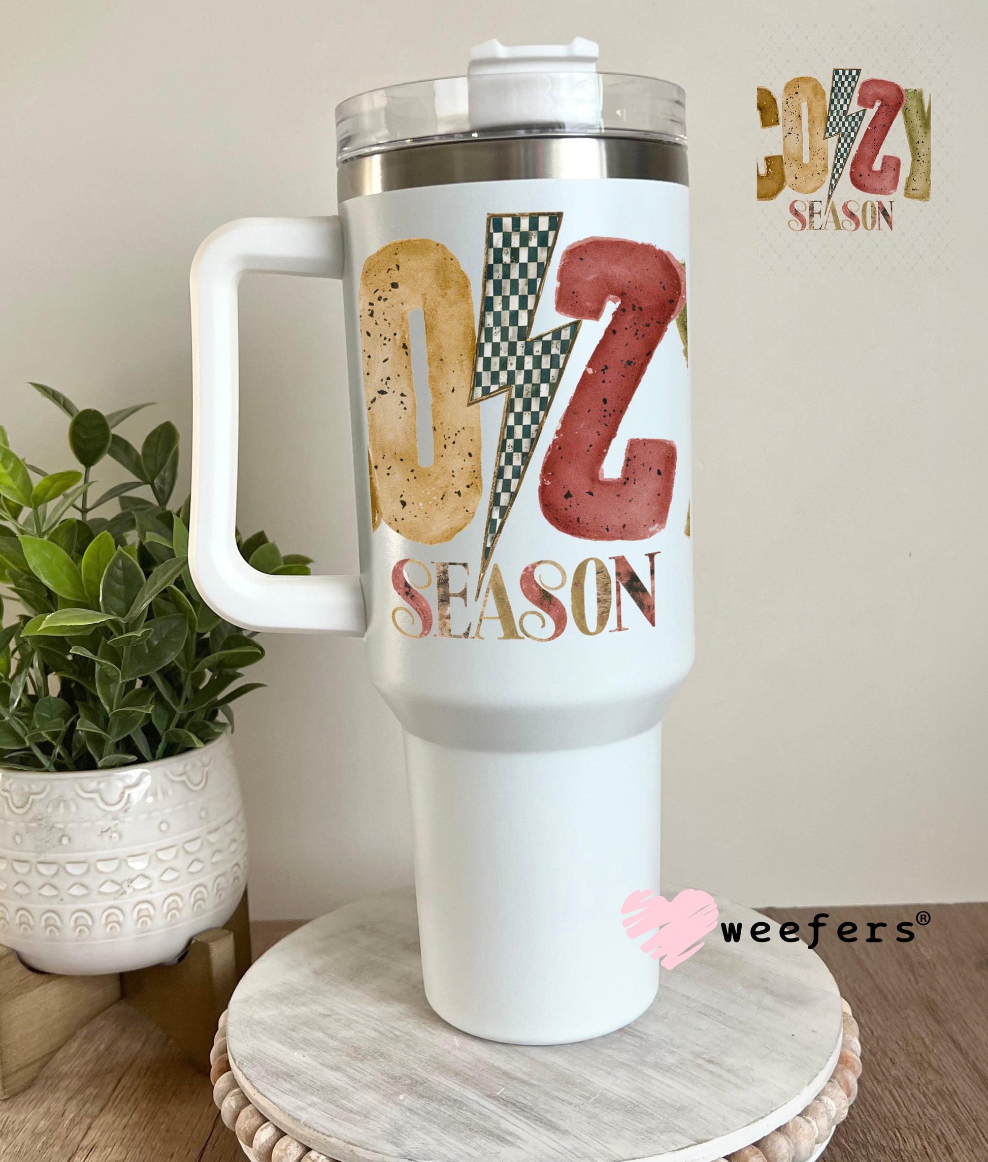 Cozy Season UV DTF Decal 40oz Tumbler Cup Wrap Weefers