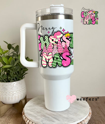 Merry Christmas UV DTF Decal 40oz Tumbler Decal Weefers