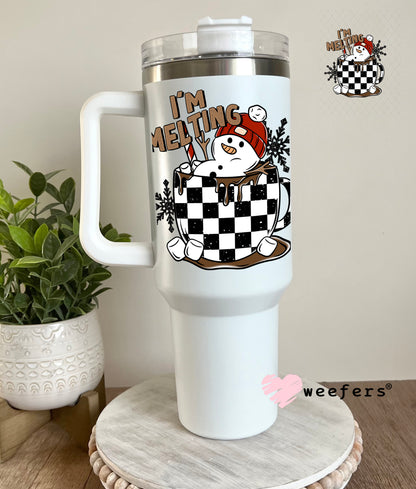 I'm Melting Christmas Hot Chocolate UV DTF Decal 40oz Tumbler Decal Weefers