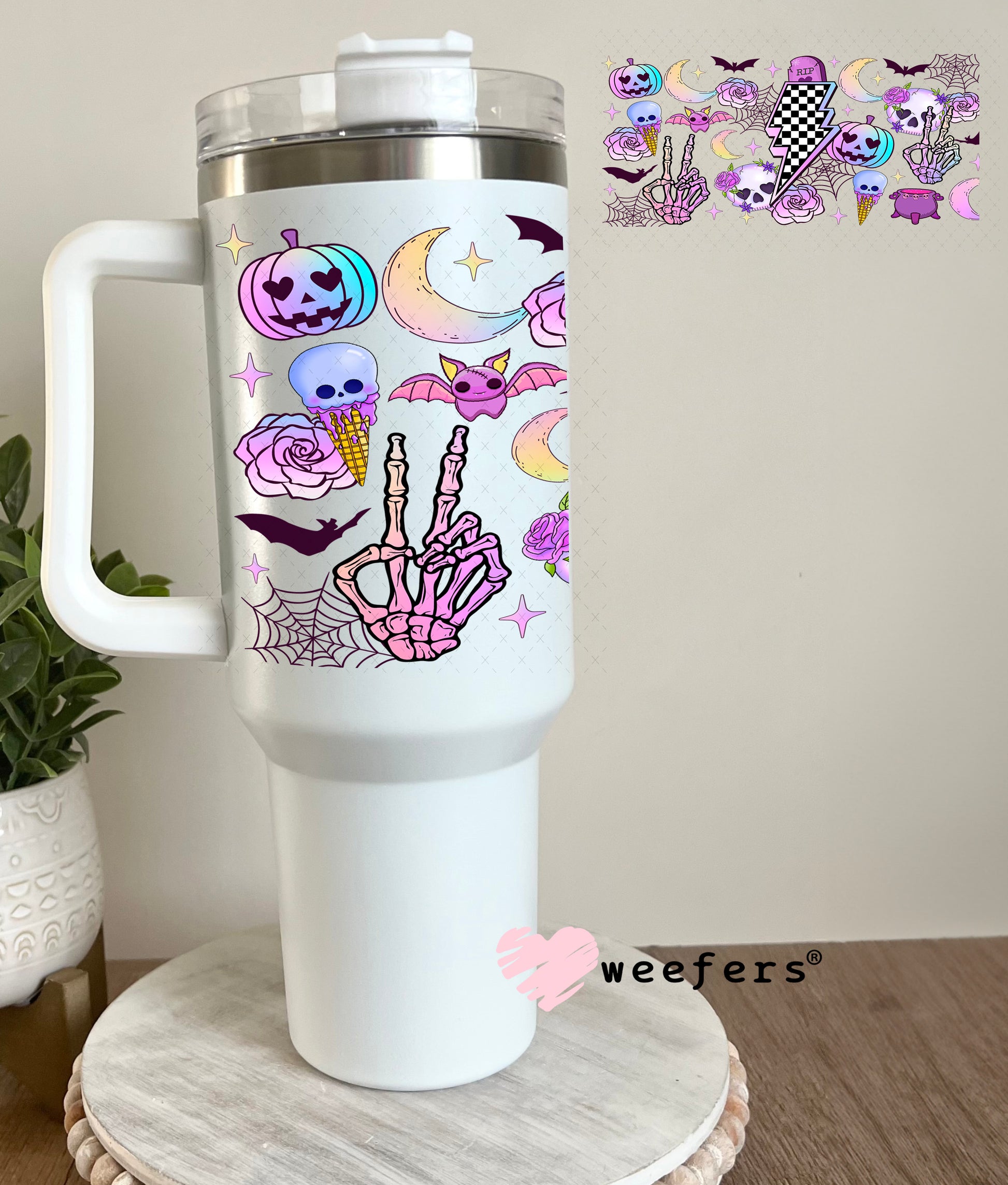 Purple Halloween Pumpkins UV DTF Cup Wrap 40oz Tumbler Cup Wrap Weefers