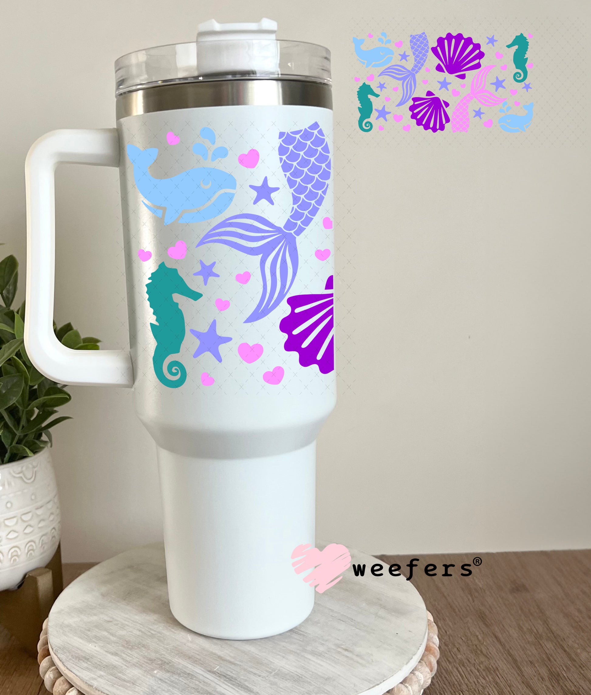 Mermaid Dreams UV DTF Cup Wrap 40oz Tumbler Cup Wrap Weefers