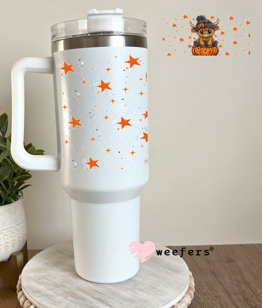 Halloween Highlander Cow UV DTF Cup Wrap - Weefers Exclusive 40oz Tumbler Wrap Weefers