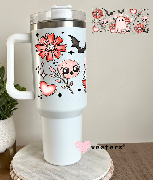 Spooky Coral Ghosts UV DTF Cup Wrap 40oz Tumbler Cup Wrap Weefers