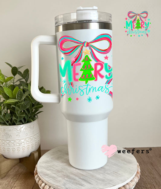 Merry Christmas UV DTF Decal 40oz Tumbler Decal Weefers