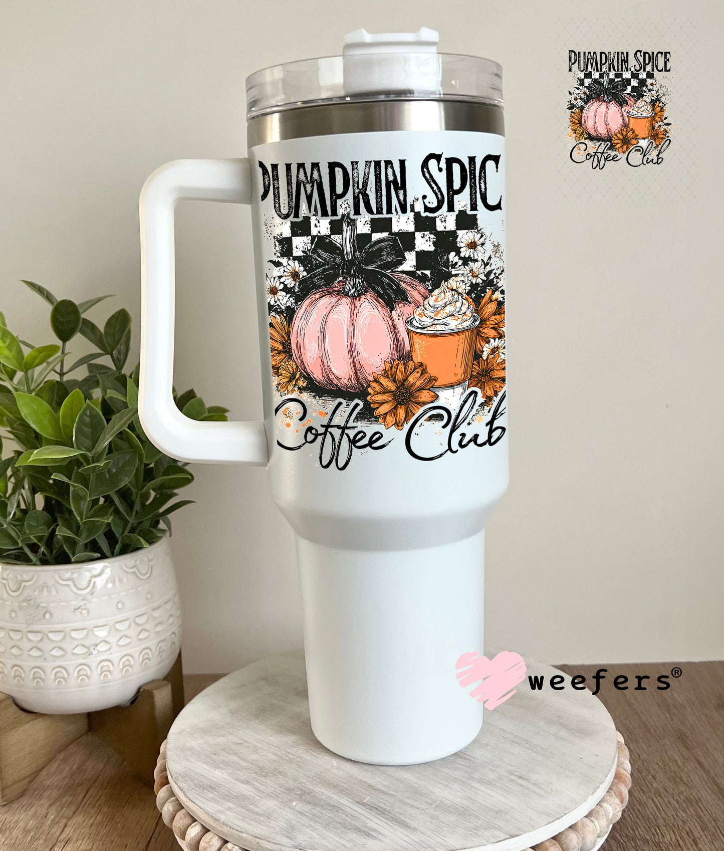 Pumpkin Spice Coffee Club UV DTF Decal 40oz Tumbler Cup Wrap Weefers