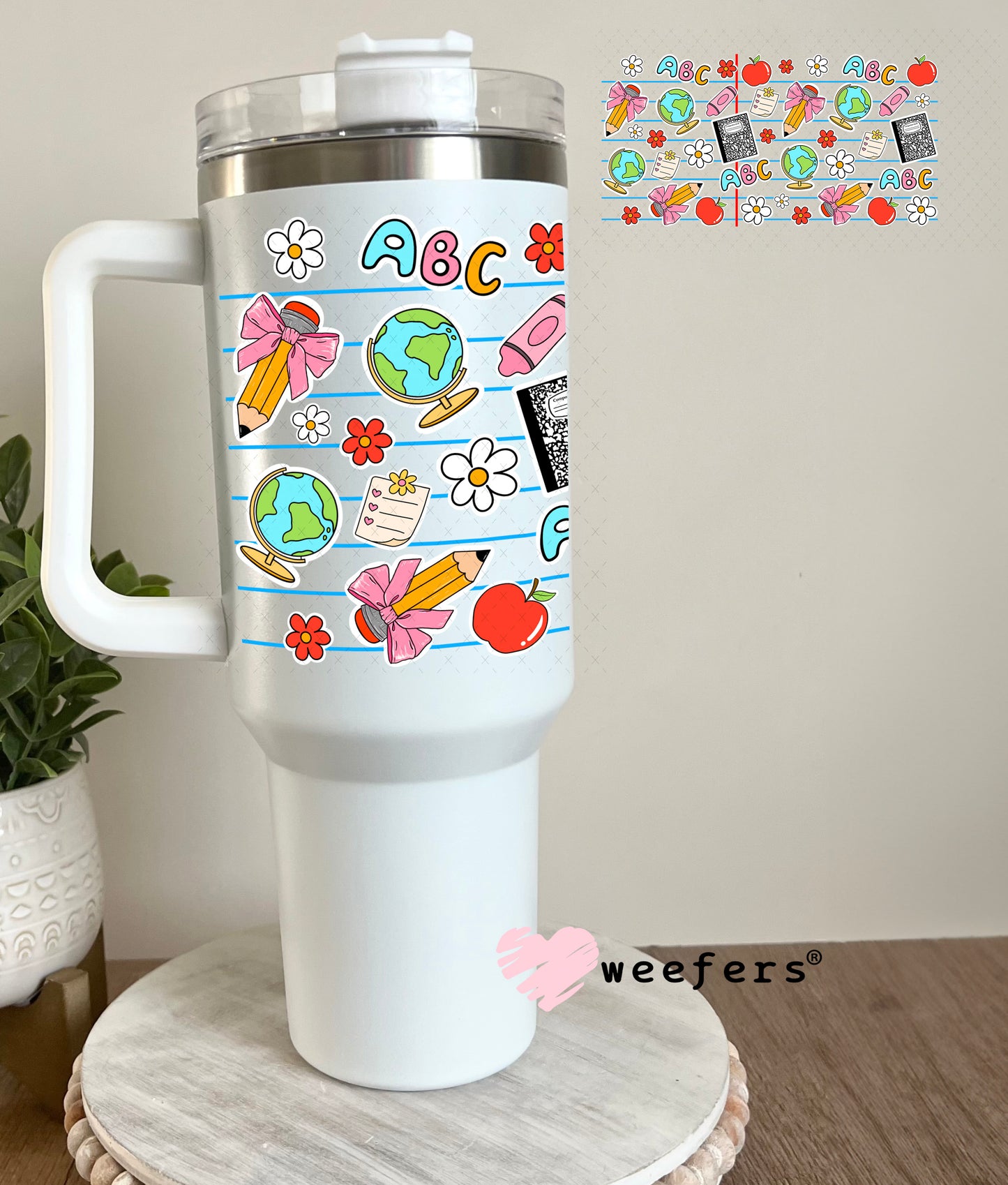 Teacher Composite UV DTF Cup Wrap 40oz Tumbler Cup Wrap Weefers