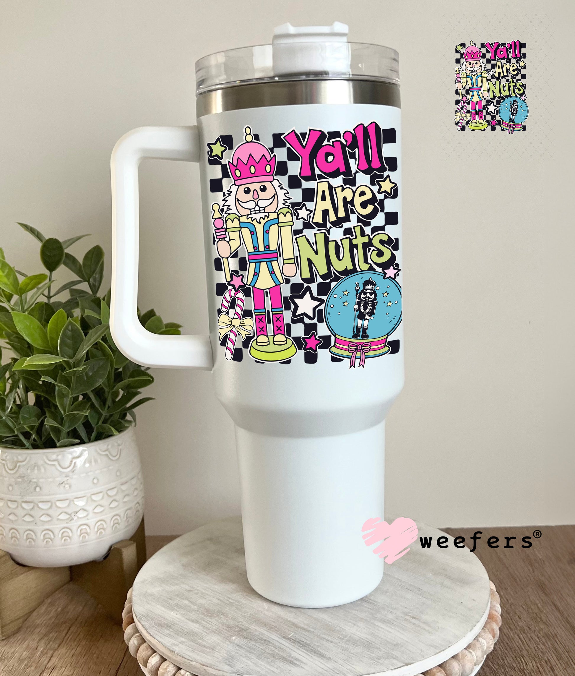 Y'all Are Nuts Christmas UV DTF Decal 40oz Tumbler Decal Weefers