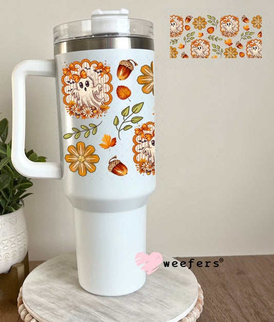 Fall Ghostie UV DTF Cup Wrap - Weefers® Exclusive 40oz Tumbler Wrap Weefers