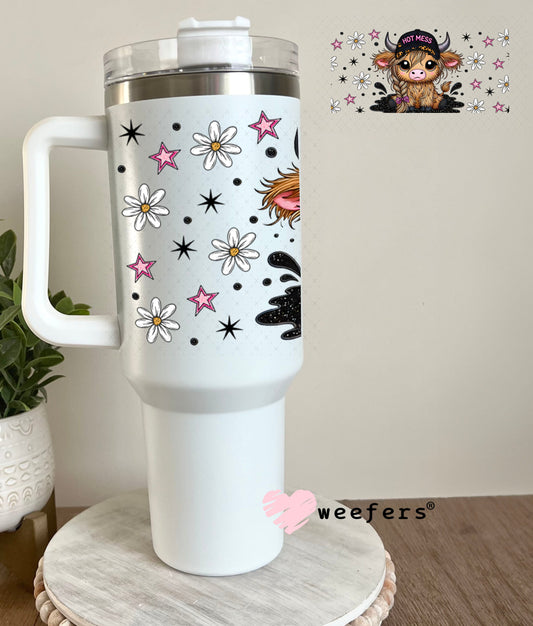 Hot Mess Cutie Highlander UV DTF Cup Wrap - Weefers® Exclusive 40oz Tumbler Wrap Weefers