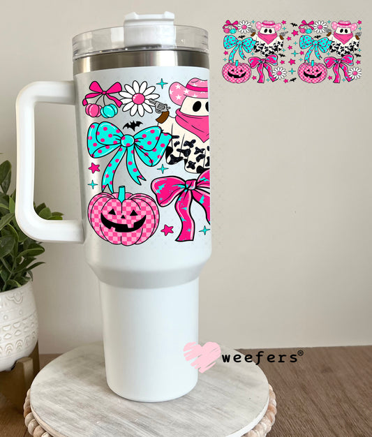 Cowprint Ghostie UV DTF Decal 40oz Tumbler Decal Weefers