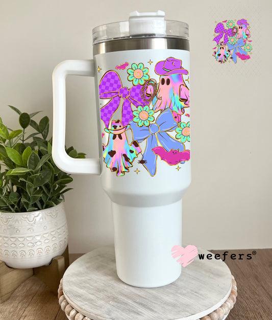Cowboy Ghost Purple and Violet UV DTF Decal 40oz Tumbler Decal Weefers