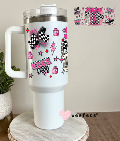 Racing Off Pink UV DTF Cup Wrap - Weefers Exclusive 40oz Tumbler Wrap Weefers