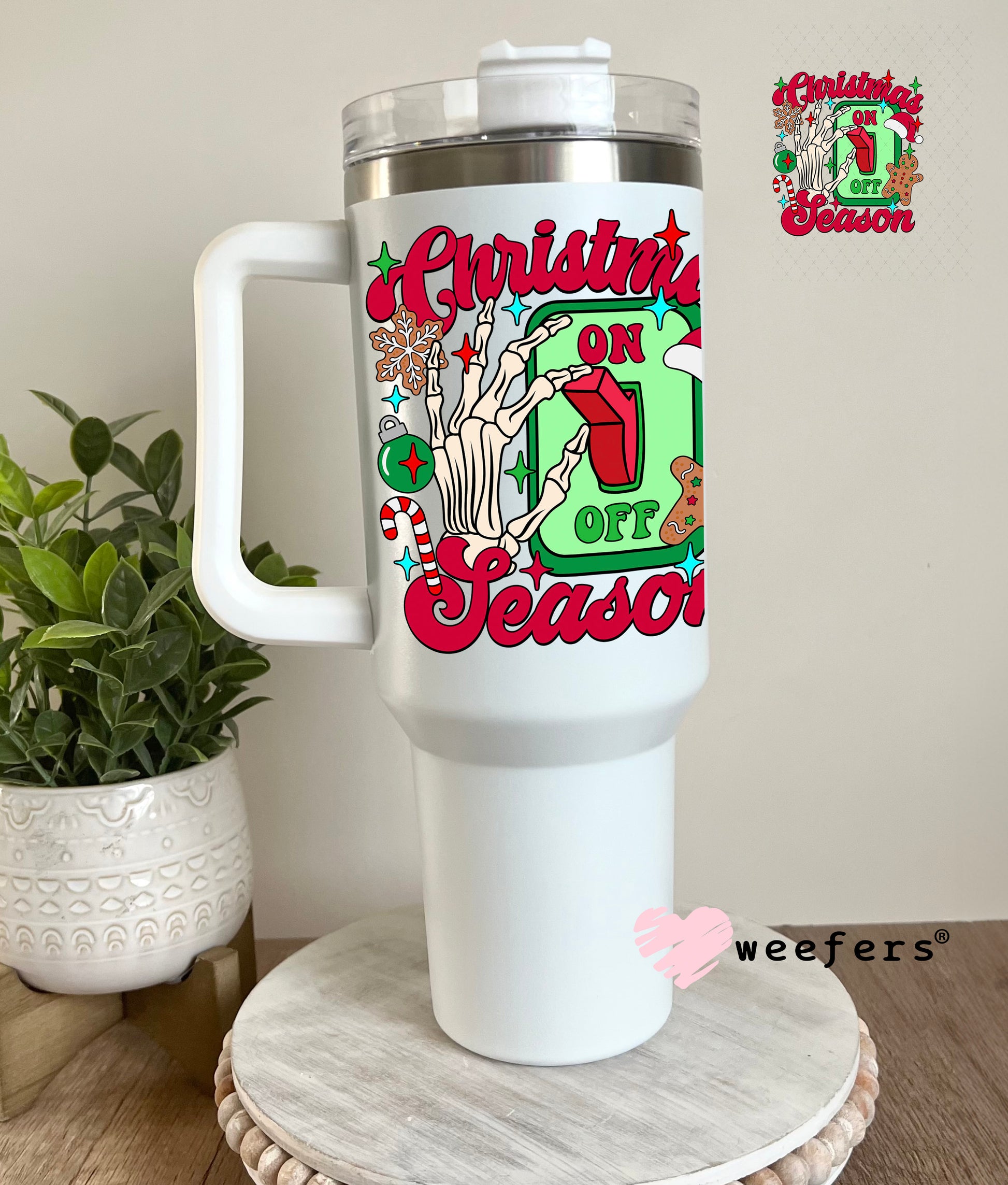 Christmas Season On UV DTF Decal 40oz Tumbler Decal Weefers