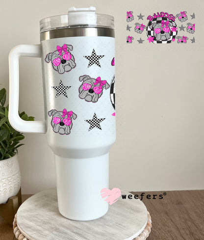 Bulldogs Pink Out Magenta UV DTF Cup Wrap - Weefers® Exclusive 40oz Tumbler Wrap Weefers