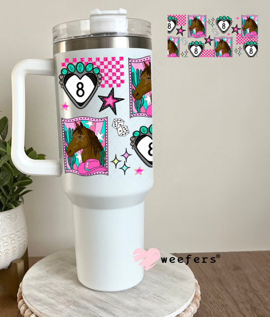 Pink Pony UV DTF Cup Wrap - Weefers Exclusive 40oz Tumbler Wrap Weefers