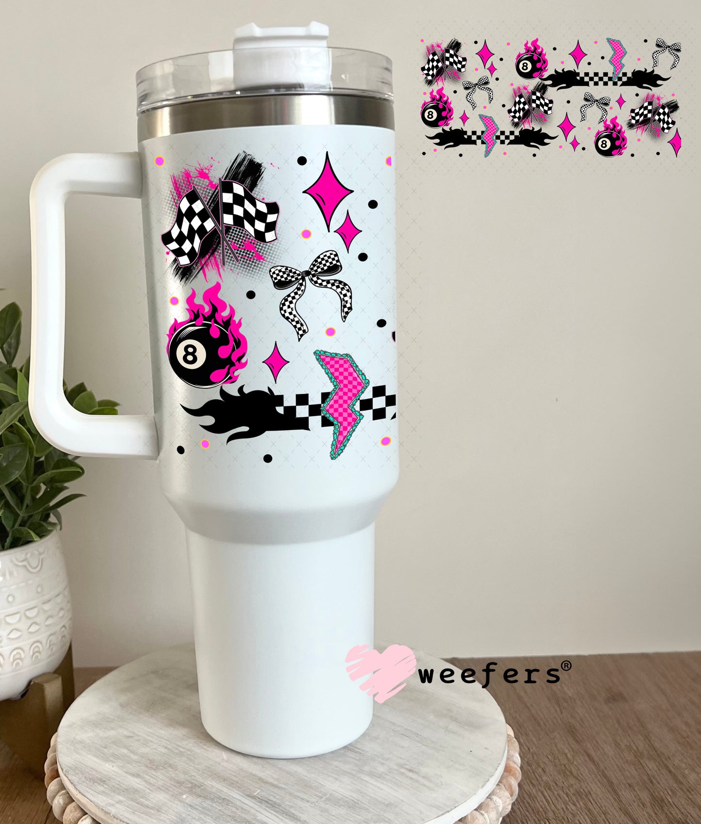 Fancy Like the Race Track on a Date Night Sidekick UV DTF Cup Wrap - Weefers Exclusive 40oz Tumbler Cup Wrap Weefers