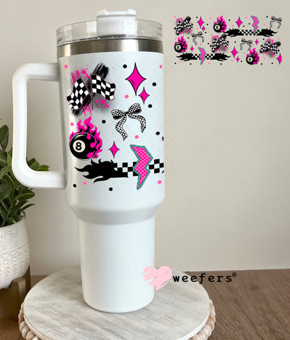 Fancy Like the Race Track on a Date Night Sidekick UV DTF Cup Wrap - Weefers Exclusive 40oz Tumbler Cup Wrap Weefers