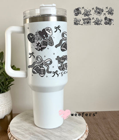 Game Day Black Lace UV DTF Cup Wrap - Weefers Exclusive 40oz Tumbler Wrap Weefers