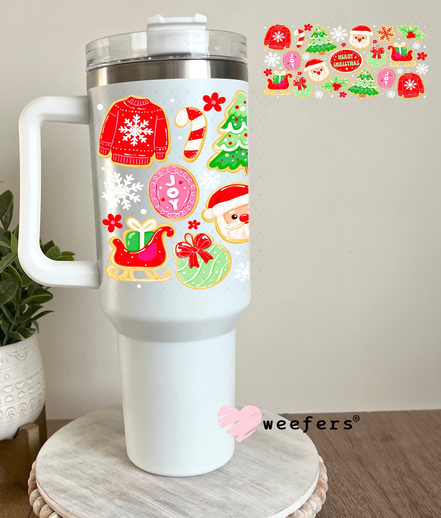 Red Green Merry Christmas UV DTF Cup Wrap 40oz Tumbler Cup Wrap Weefers