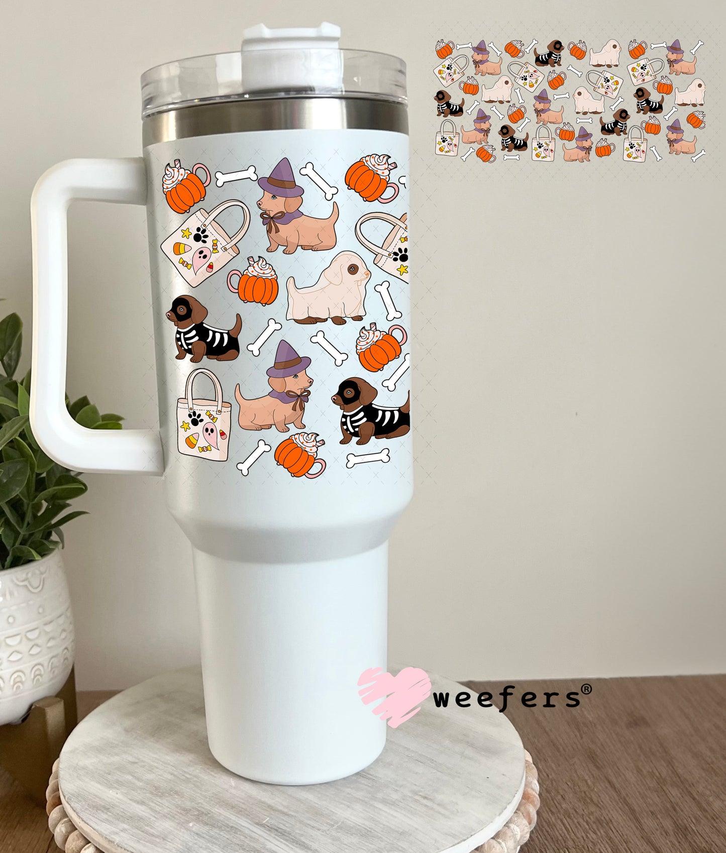 Halloween dog costume friends UV DTF Cup Wrap 40oz Tumbler Cup Wrap Weefers