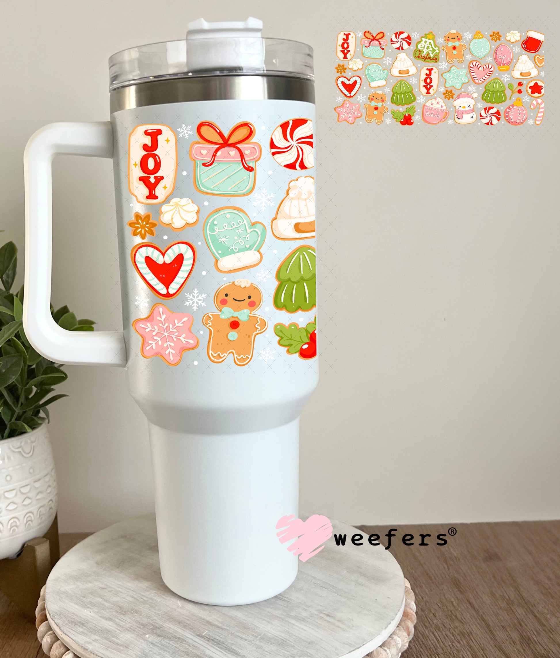 Winter Christmas Cookies UV DTF Cup Wrap 40oz Tumbler Cup Wrap Weefers