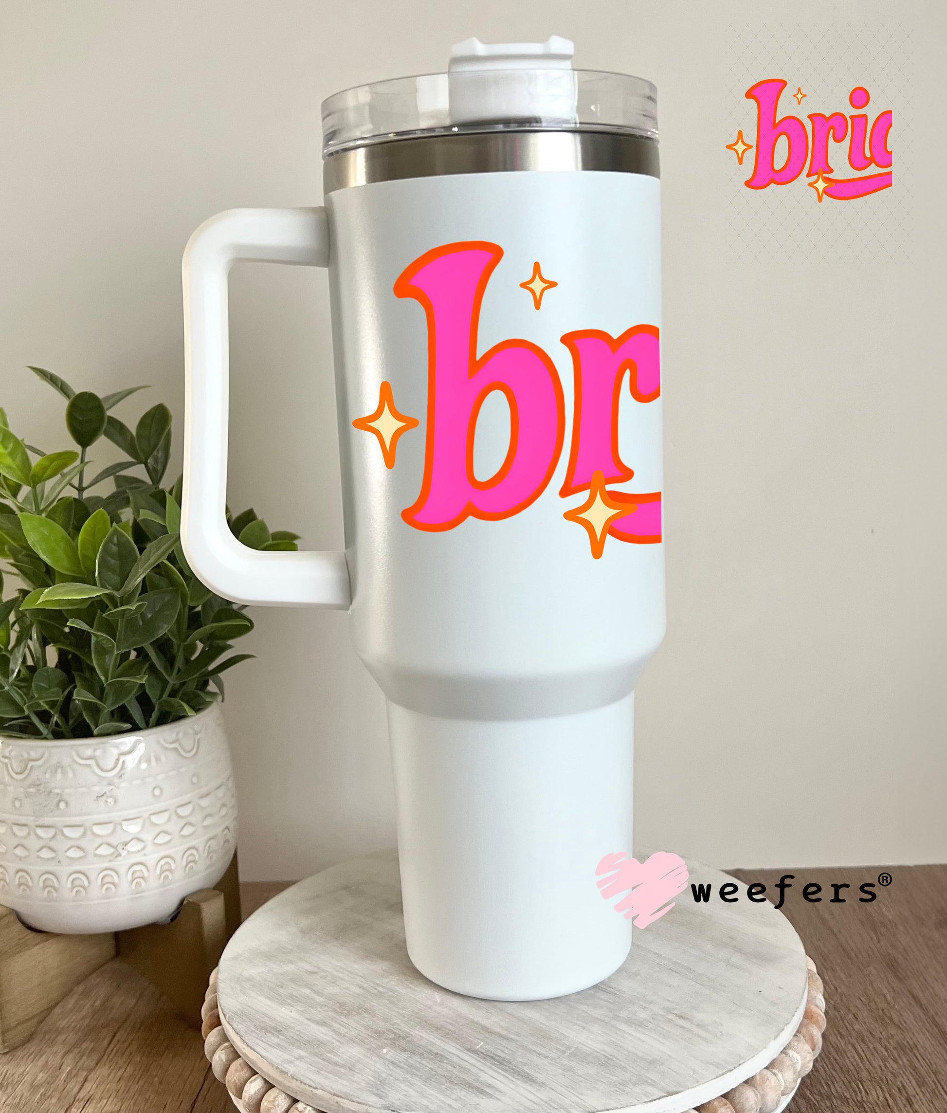 Fuchsia Bride UV DTF Decal 40oz Tumbler Decal Weefers