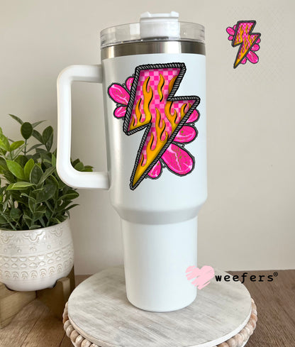 Lightening Bold Magenta UV DTF Decal 40oz Tumbler Decal Weefers