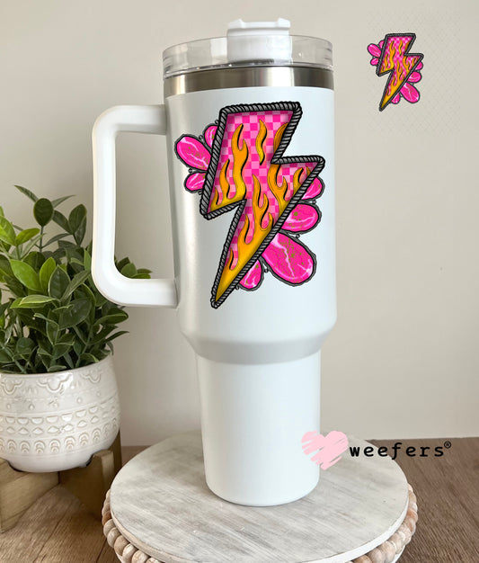 Lightening Bold Magenta UV DTF Decal 40oz Tumbler Decal Weefers
