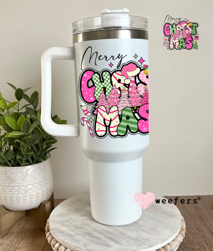 Merry Christmas UV DTF Decal 40oz Tumbler Decal Weefers