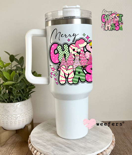 Merry Christmas UV DTF Decal 40oz Tumbler Decal Weefers