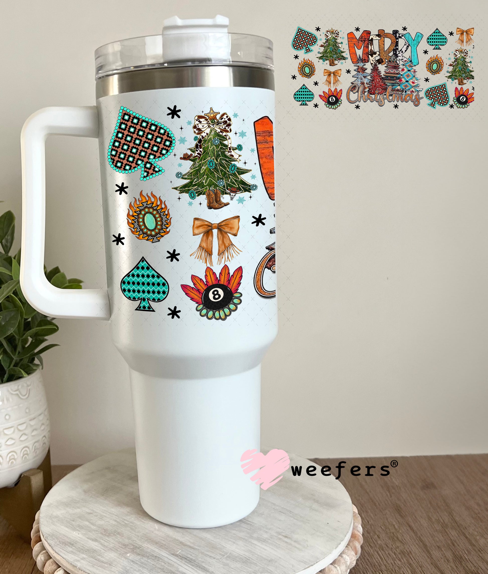 Merry Christmas UV DTF Cup Wrap - Weefers Exclusive 40oz Tumbler Cup Wrap Weefers