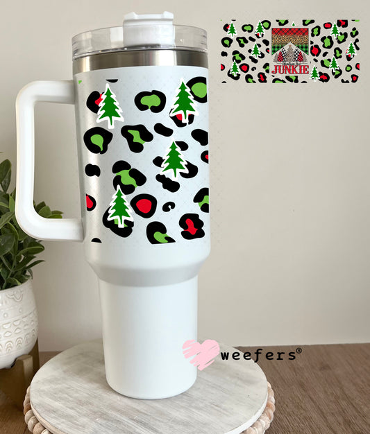 Christmas Tree Junkie UV DTF Cup Wrap 40oz Tumbler Cup Wrap Weefers