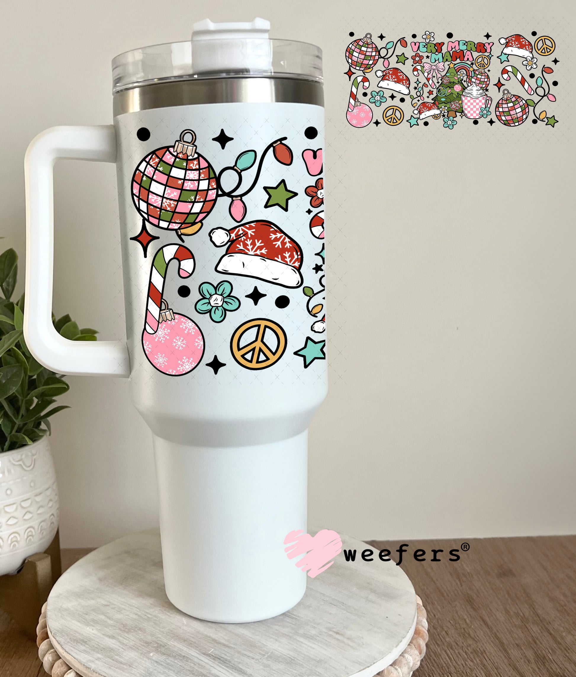 Very Merry Mama UV DTF Cup Wrap 40oz Tumbler Cup Wrap Weefers