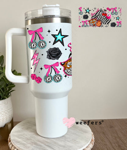 Stay Wild Zebra Heart UV DTF Cup Wrap - Weefers® Exclusive 40oz Tumbler Wrap Weefers