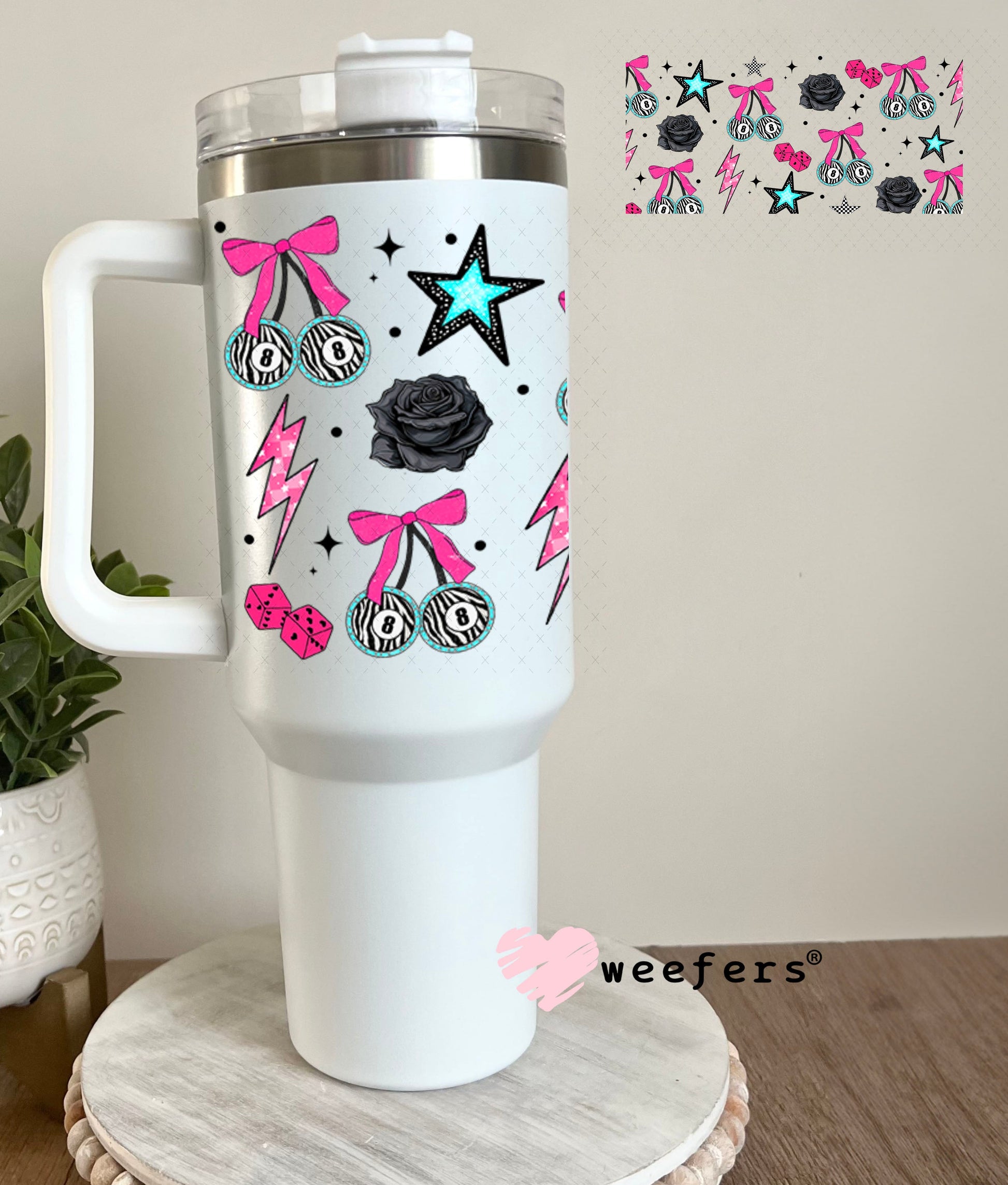 Stay Wild Zebra Heart Sidekick UV DTF Cup Wrap - Weefers® Exclusive 40oz Tumbler Wrap Weefers