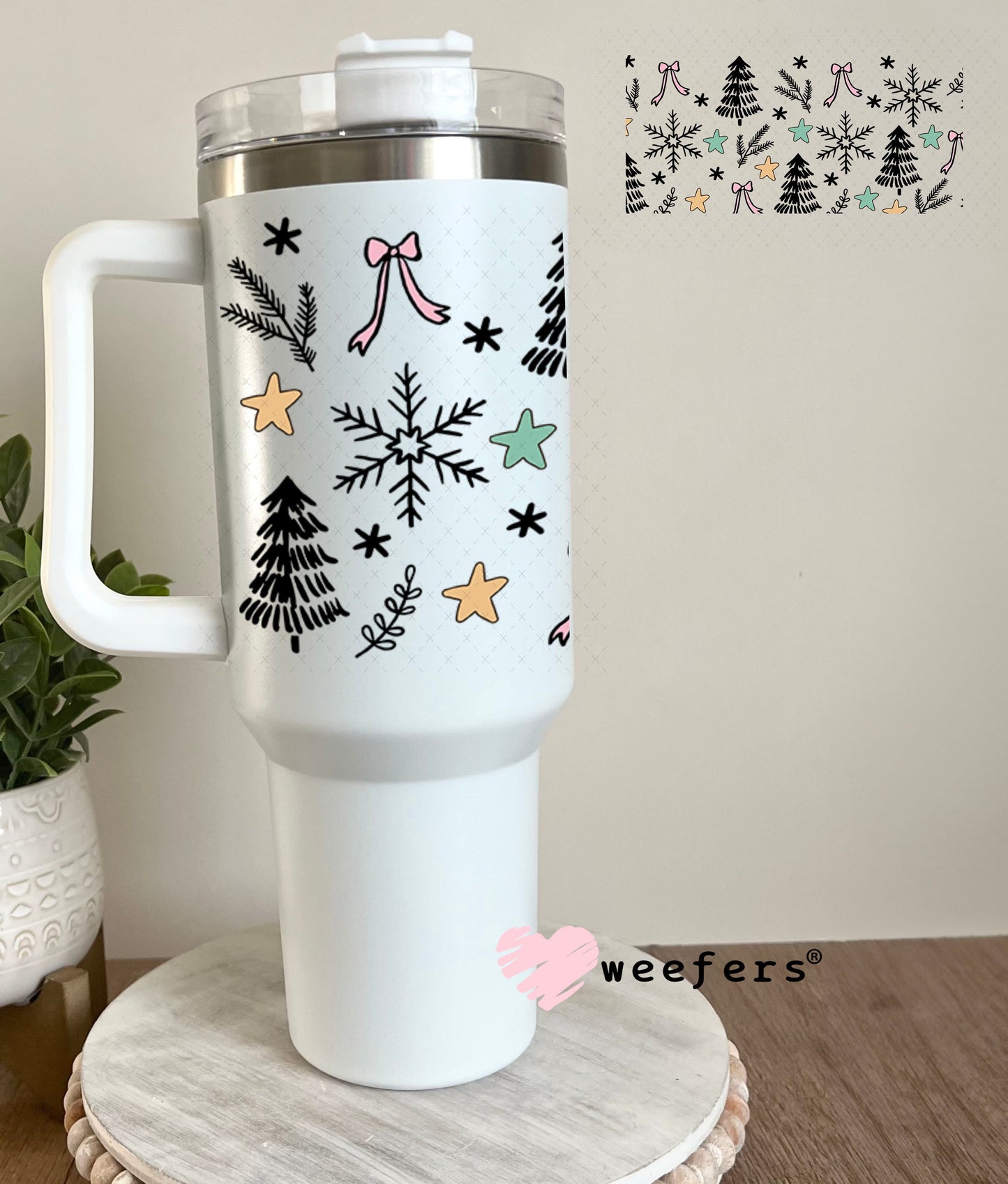 Have yourself a Merry Little Christmas Sidekick UV DTF Cup Wrap - Weefers Exclusive 40oz Tumbler Wrap Weefers
