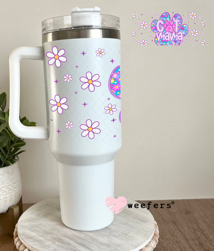 Purple Cat Mama Paw UV DTF Cup Wrap - Weefers® Exclusive 40oz Tumbler Wrap Weefers