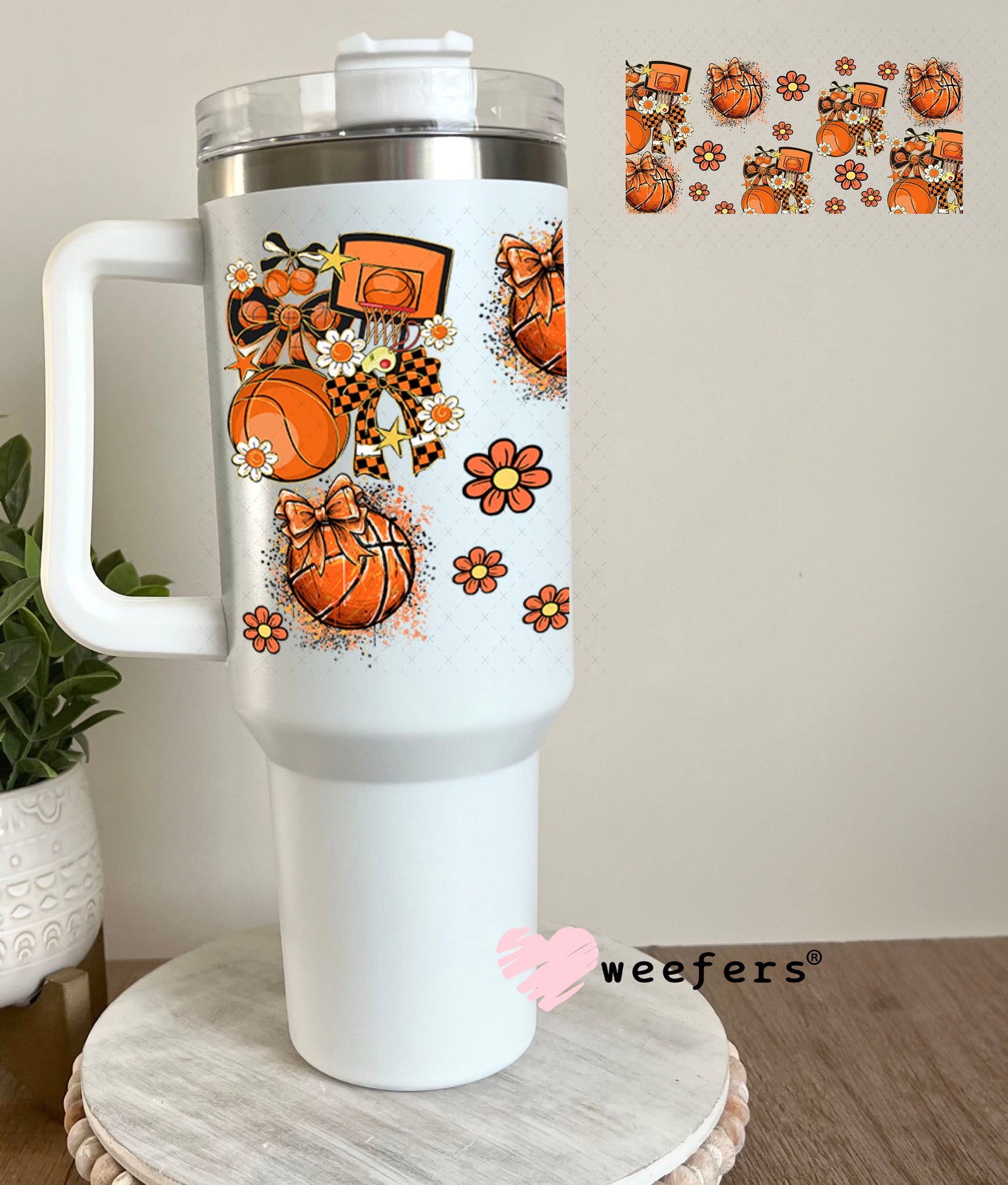 Basketball Mom Sidekick UV DTF Cup Wrap - Weefers Exclusive 40oz Tumbler Wrap Weefers