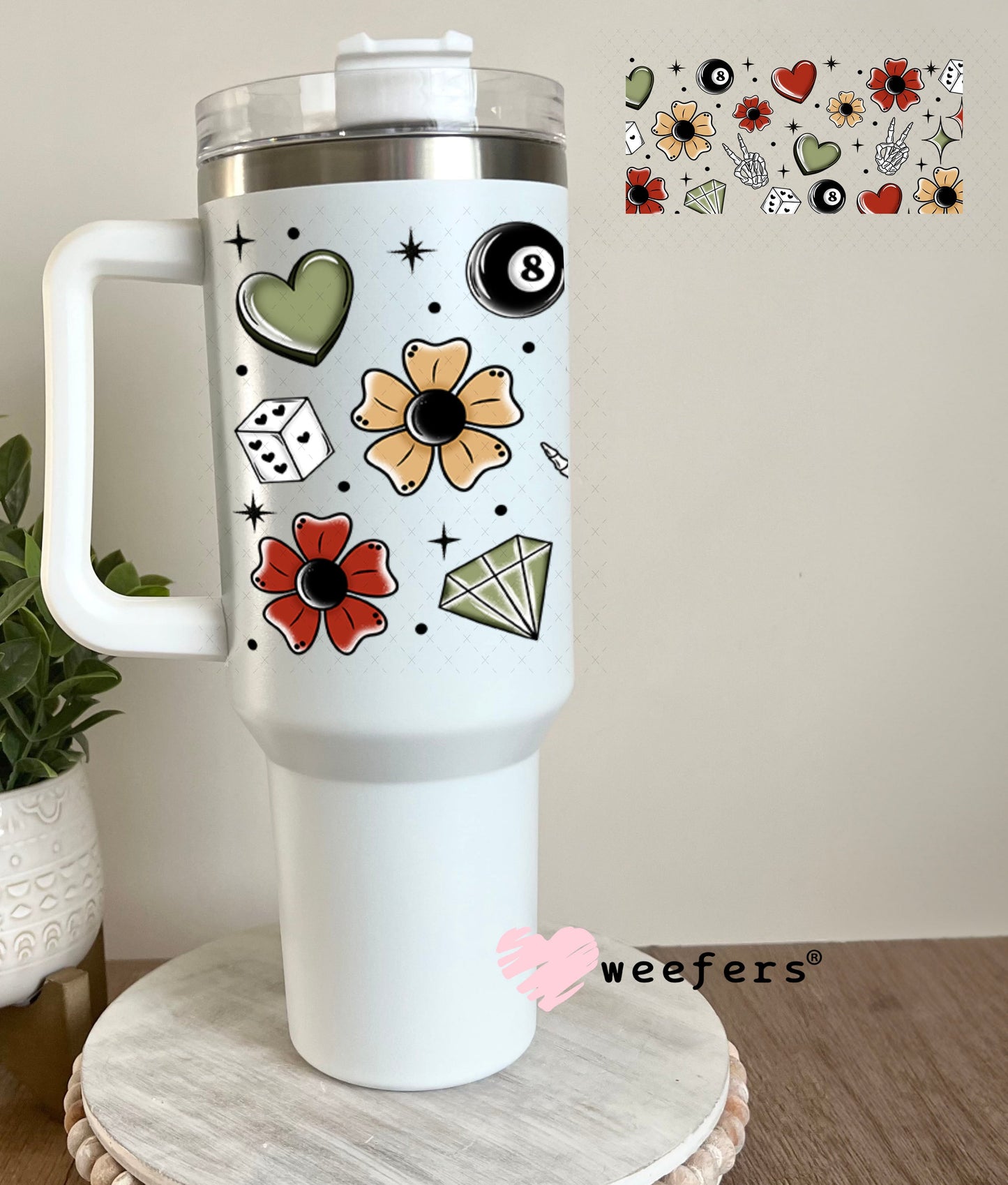 Sweet and Reckless Sidekick UV DTF Cup Wrap - Weefers Exclusive 40oz Tumbler Wrap Weefers