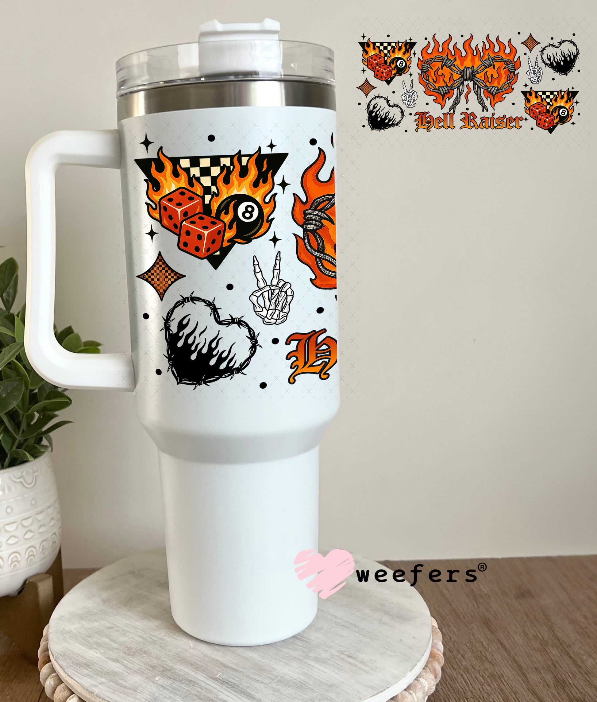 Hell Raiser UV DTF Cup Wrap - Weefers Exclusive 40oz Tumbler Cup Wrap Weefers
