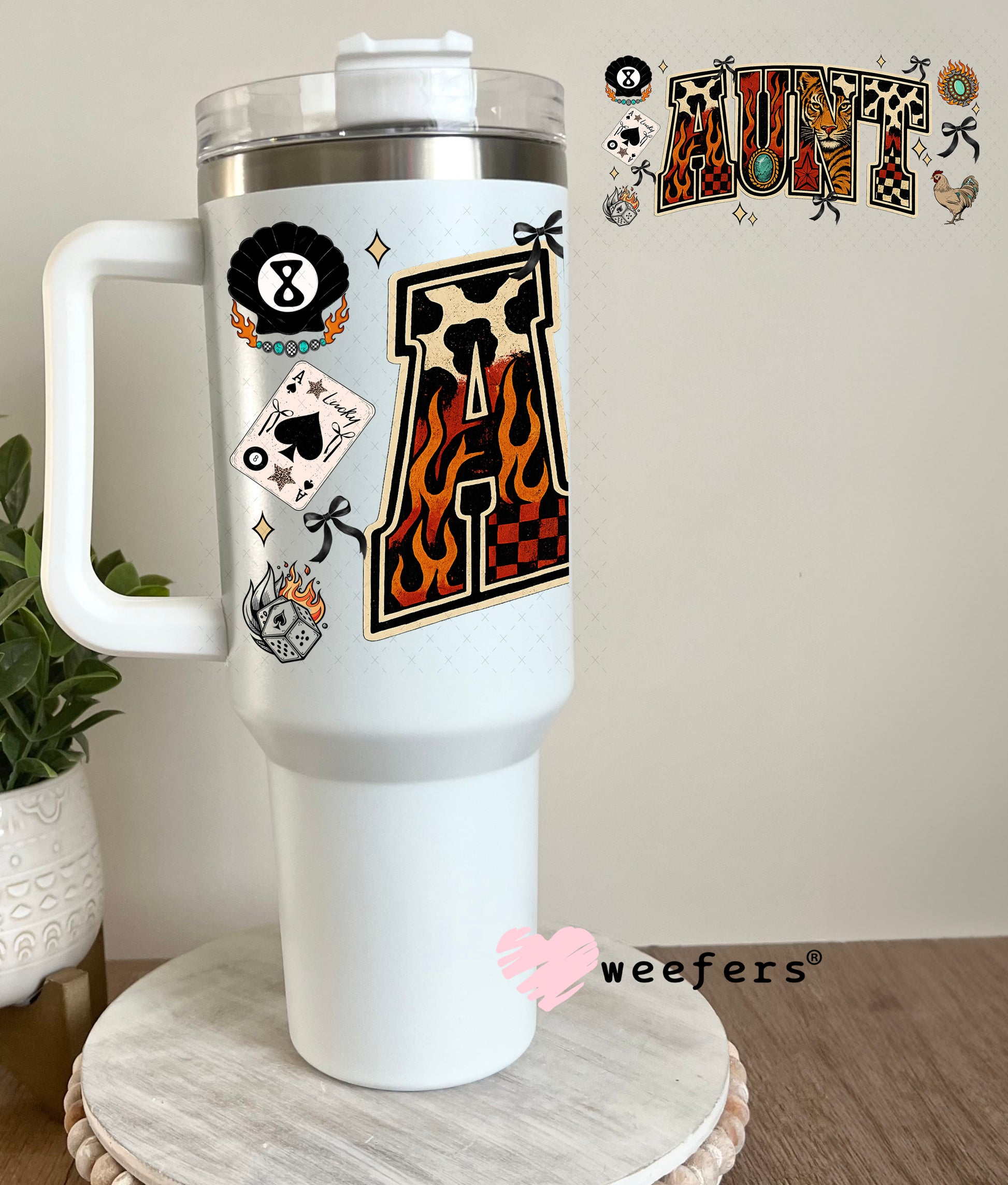 Aunt Tiger UV DTF Cup Wrap - Weefers Exclusive 40oz Tumbler Cup Wrap Weefers