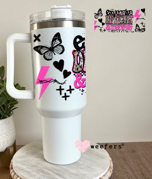 Expensive Difficult and Mentally Spicy UV DTF Cup Wrap - Weefers® Exclusive 40oz Tumbler Wrap Weefers