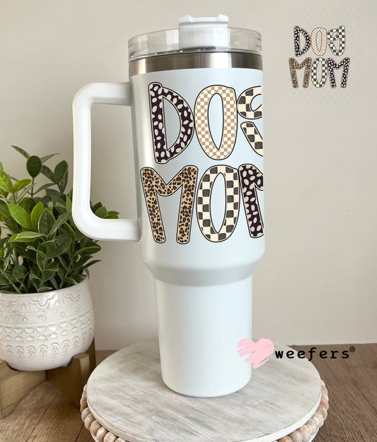 UV DTF Decal - Brown and Tan Dog Mama 40oz Tumbler Decal Weefers