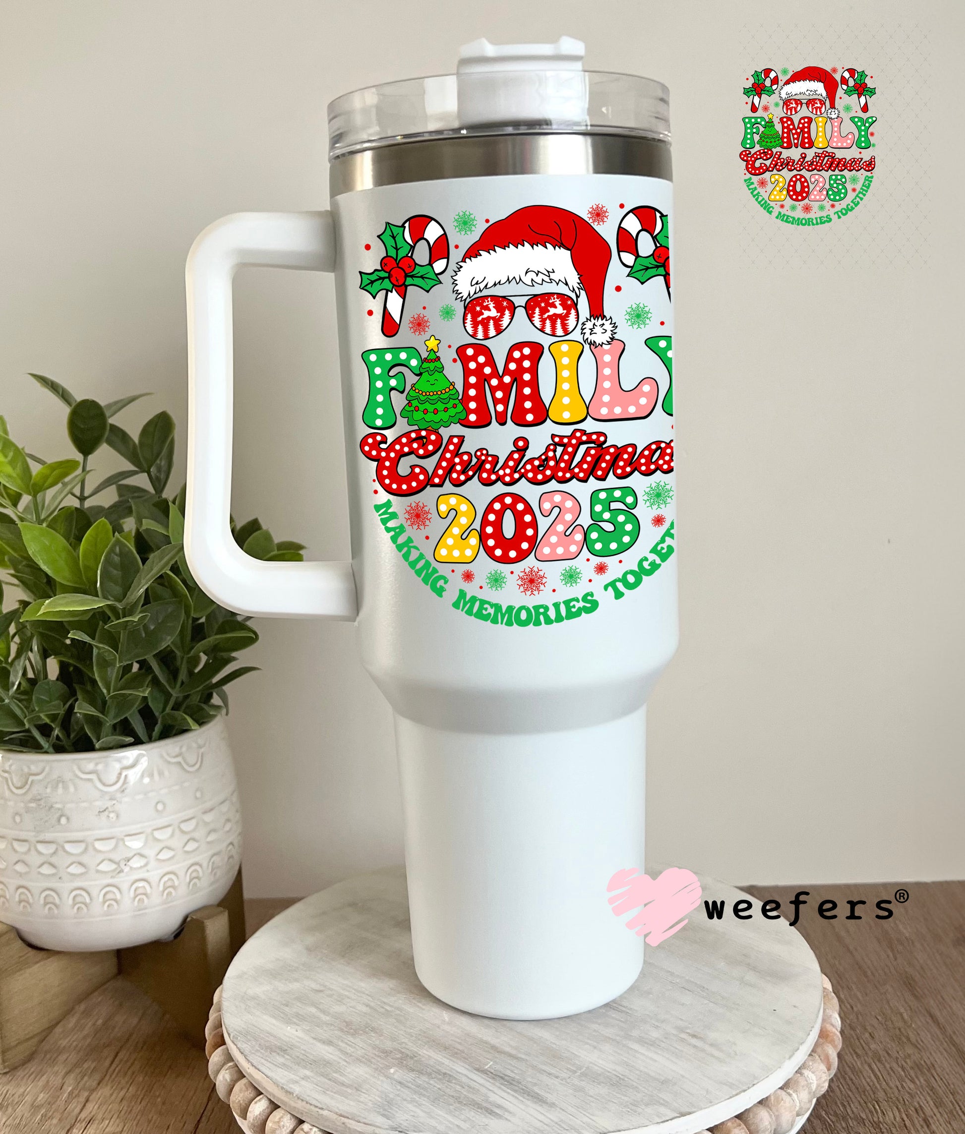 UV DTF Decal - Family Christmas 2025 40oz Tumbler Cup Wrap Weefers