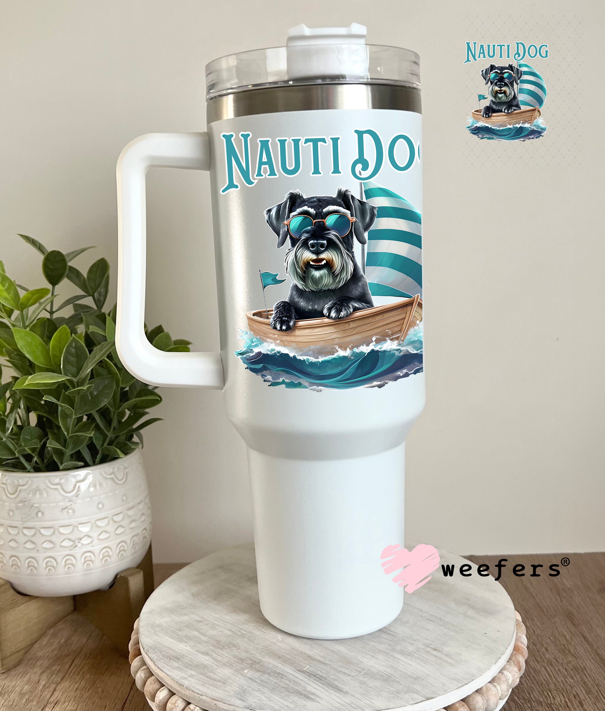 UV DTF Decal - Nauti Dog 40oz Tumbler Cup Wrap Weefers