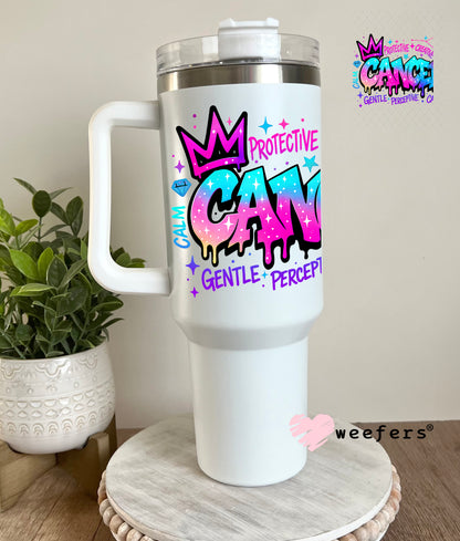 UV DTF Decal - Cancer Zodiac Sign 40oz Tumbler Decal Weefers